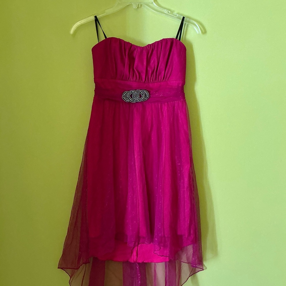 Y2K I.N. San Francisco Hot Pink Strapless Dress